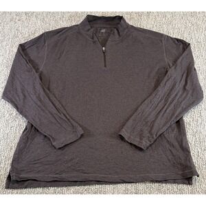 Raffi Pullover 1/4 Zip Sweater Men's Size XL Brown Gray 100% Cotton Long Sleeve
